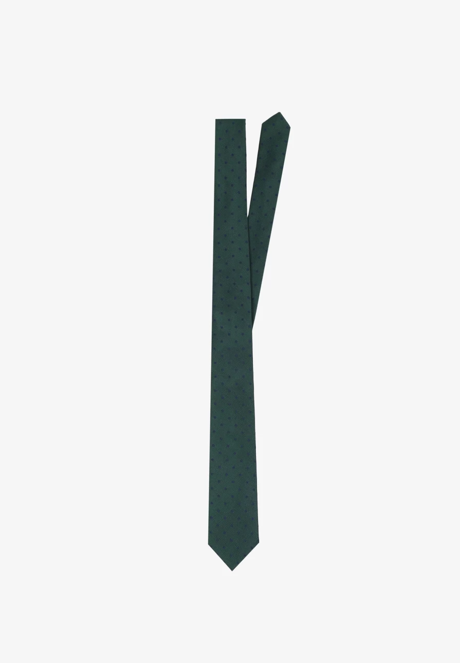"ScalpersCompany Kids Dark Green Silk Polka Dot Tie for Boys and Girls"