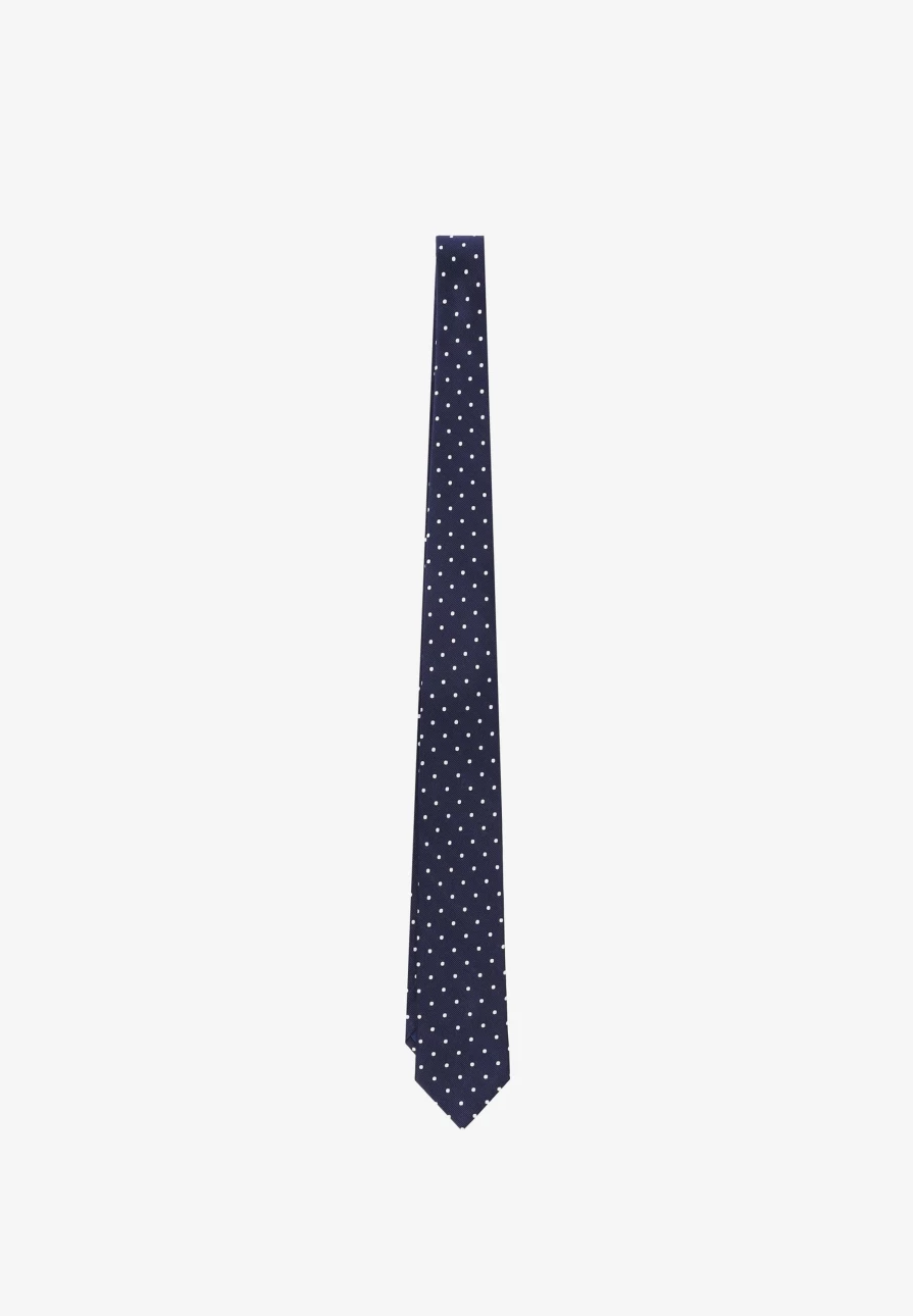 "ScalpersCompany Navy Silk Polka Dot Tie for Kids – Stylish Boys’ Necktie"