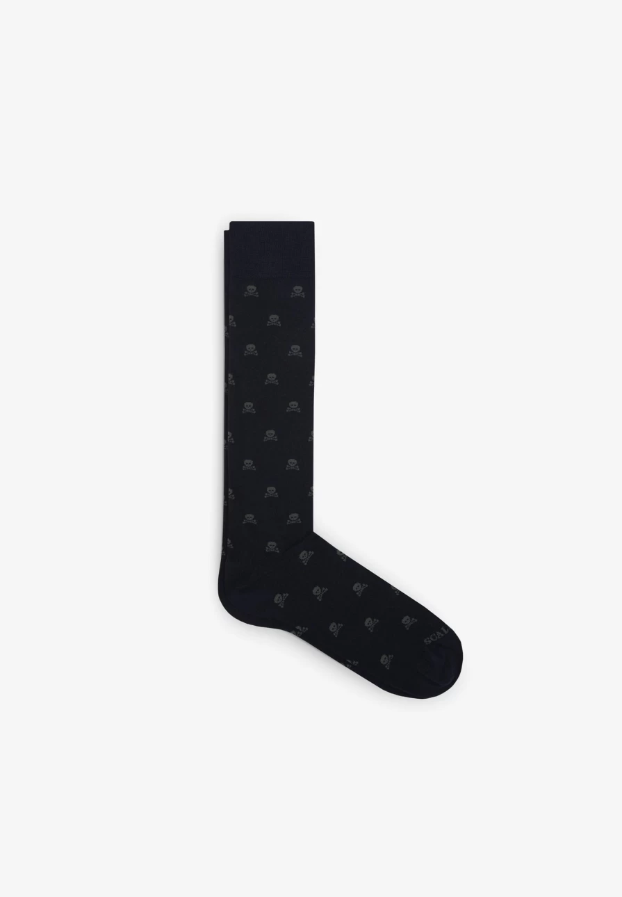 "ScalpersCompany Men's Skull Print Crew Socks - All-Over Skull Design"