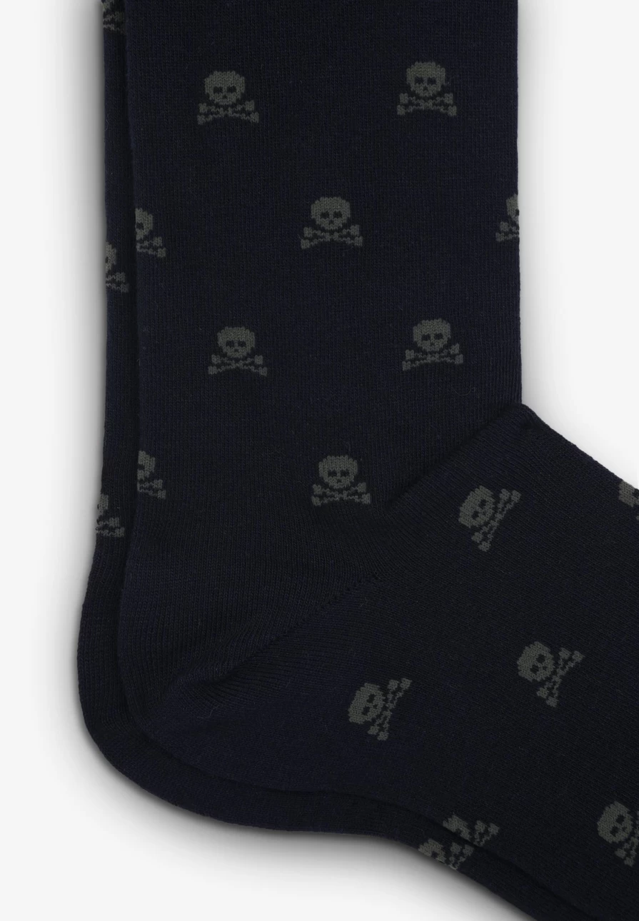 "ScalpersCompany Men's Skull Print Crew Socks - All-Over Skull Design"