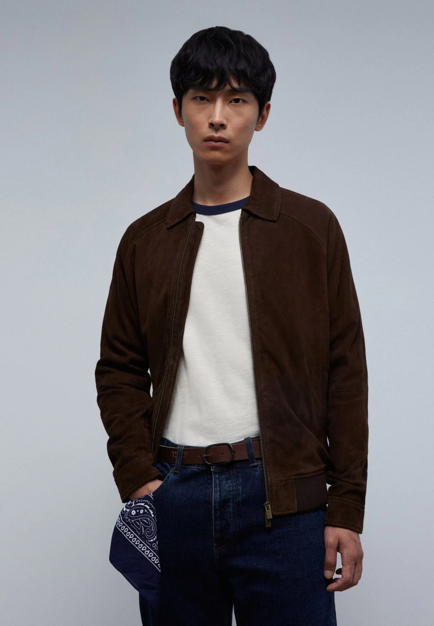 "ScalpersCompany Men's Suede Jacket – Premium Leather Biker Style for Men"