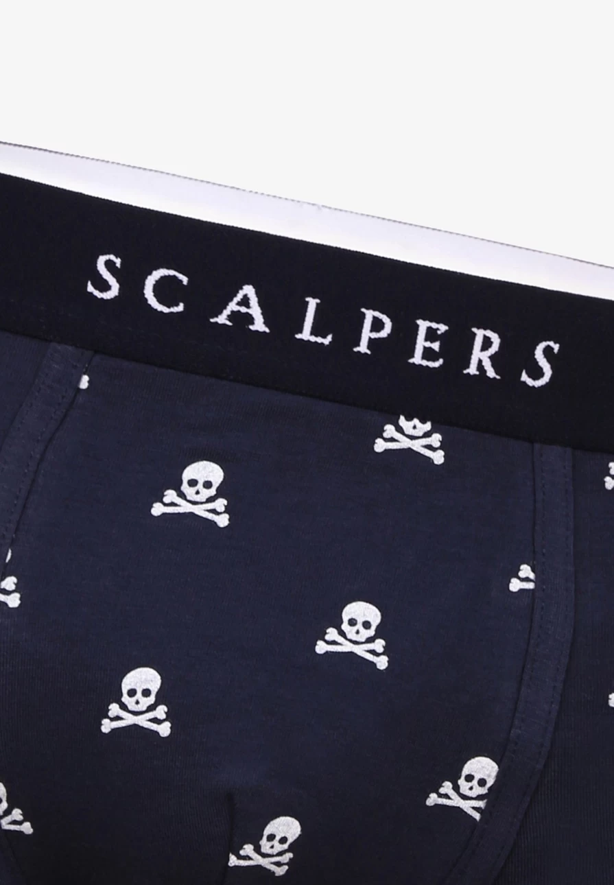 "ScalpersCompany Men's Skull Print Boxer Briefs - Edgy Gothic Underwear for Men"