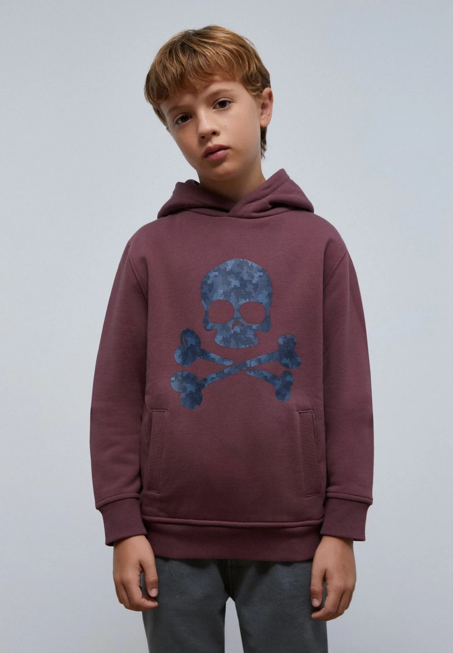 "ScalpersCompany Kids Skull Print Hoodie - Cool Graphic Pullover for Boys and Girls"