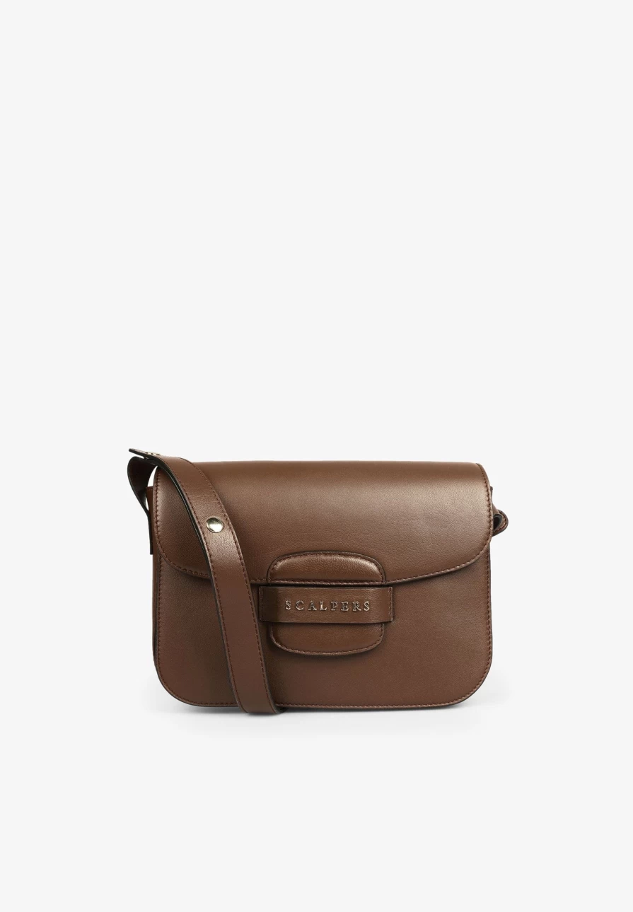 "ScalpersCompany Women's Genuine Leather Bag with Stylish Zip Detail"