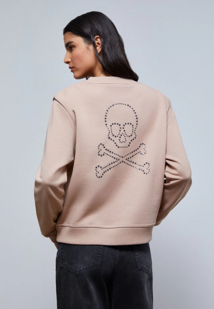 "ScalpersCompany Women's Star & Skull Print Sweatshirt - Gothic Streetwear Hoodie"