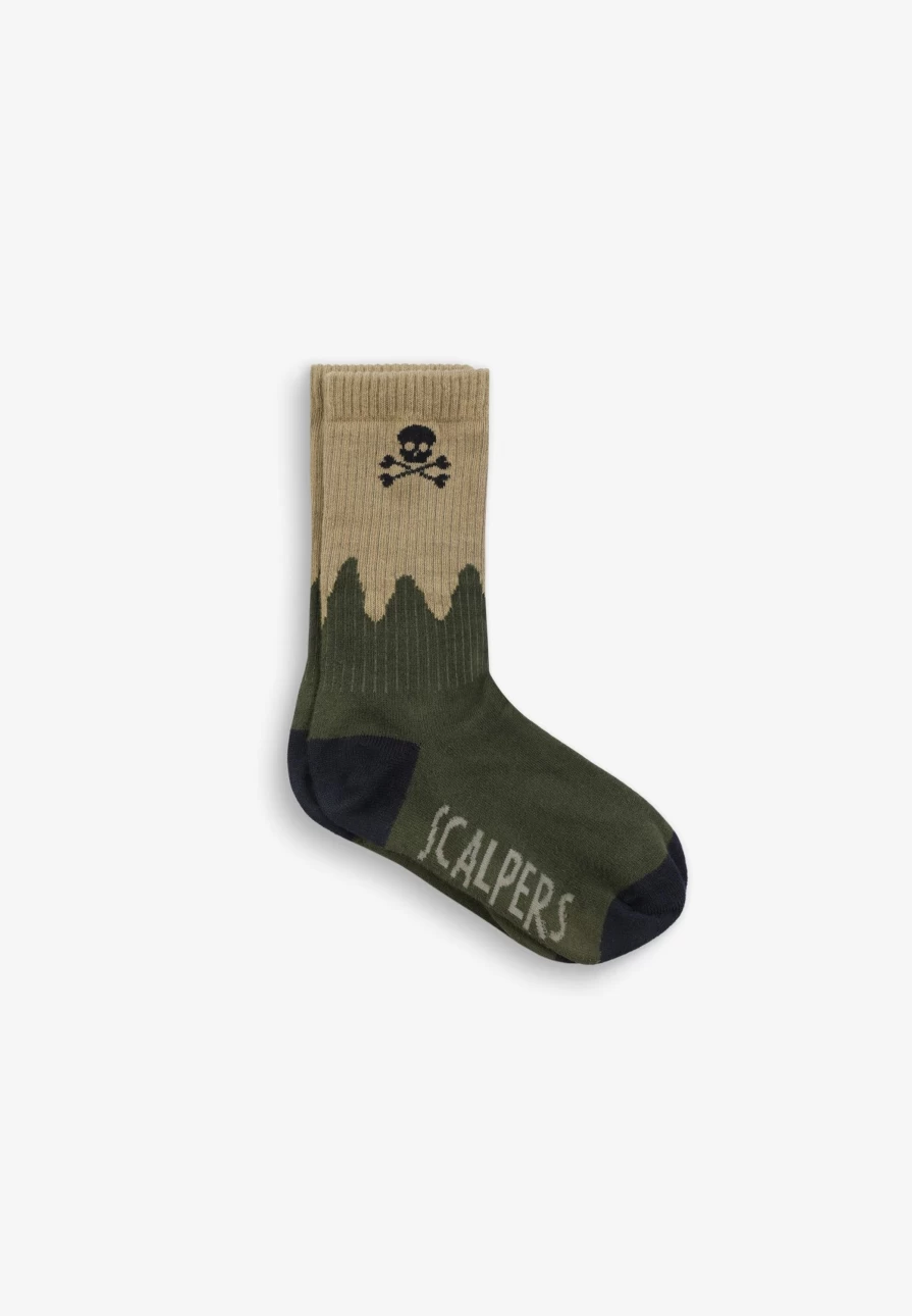 "ScalpersCompany Kids' Two-Tone Skull Print Socks – Fun & Stylish"
