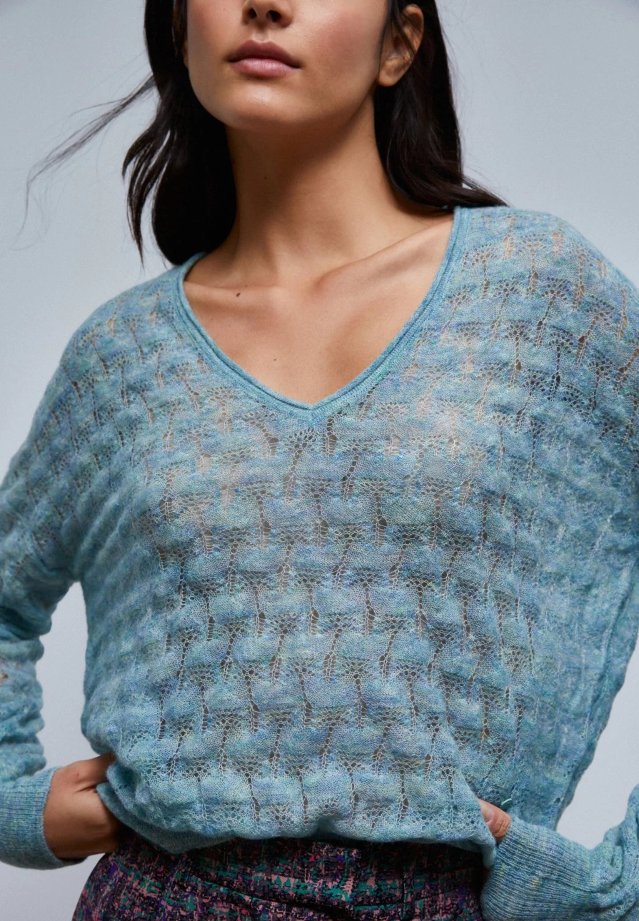 "ScalpersCompany Women's Open Knit Sweater - Stylish Loose Weave Pullover for Women"