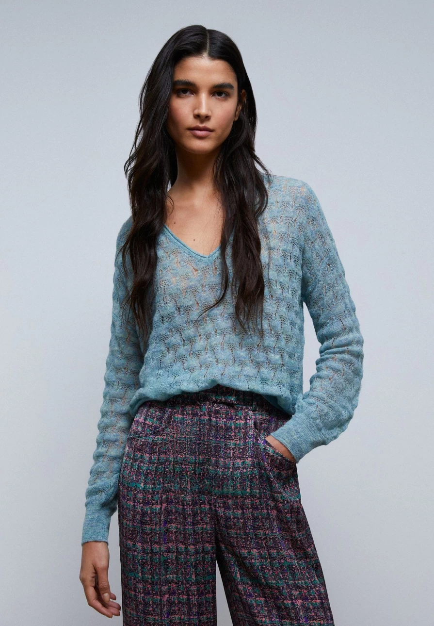 "ScalpersCompany Women's Open Knit Sweater - Stylish Loose Weave Pullover for Women"