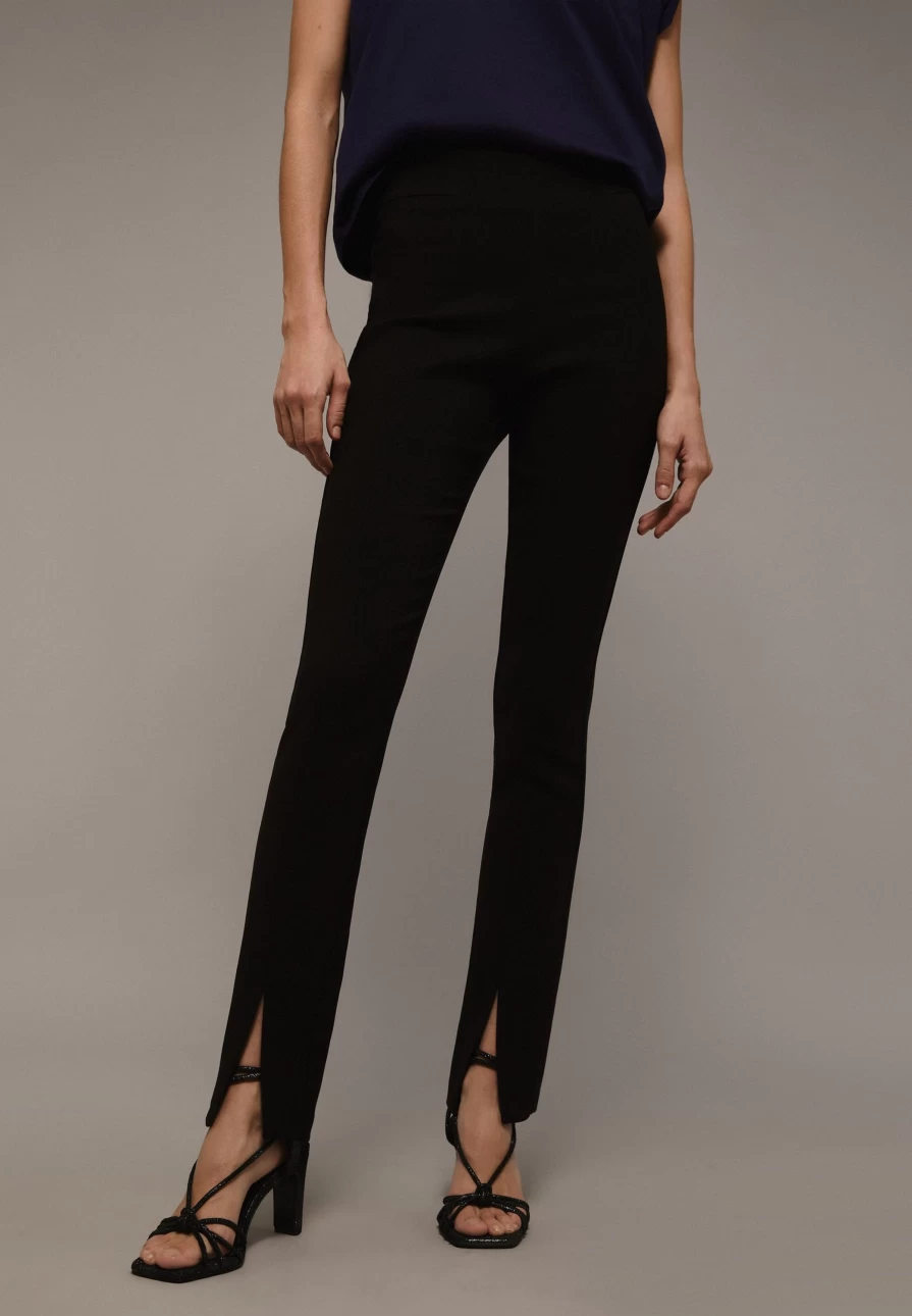 "ScalpersCompany Women's Skinny Trousers with Stylish Slit Detail"