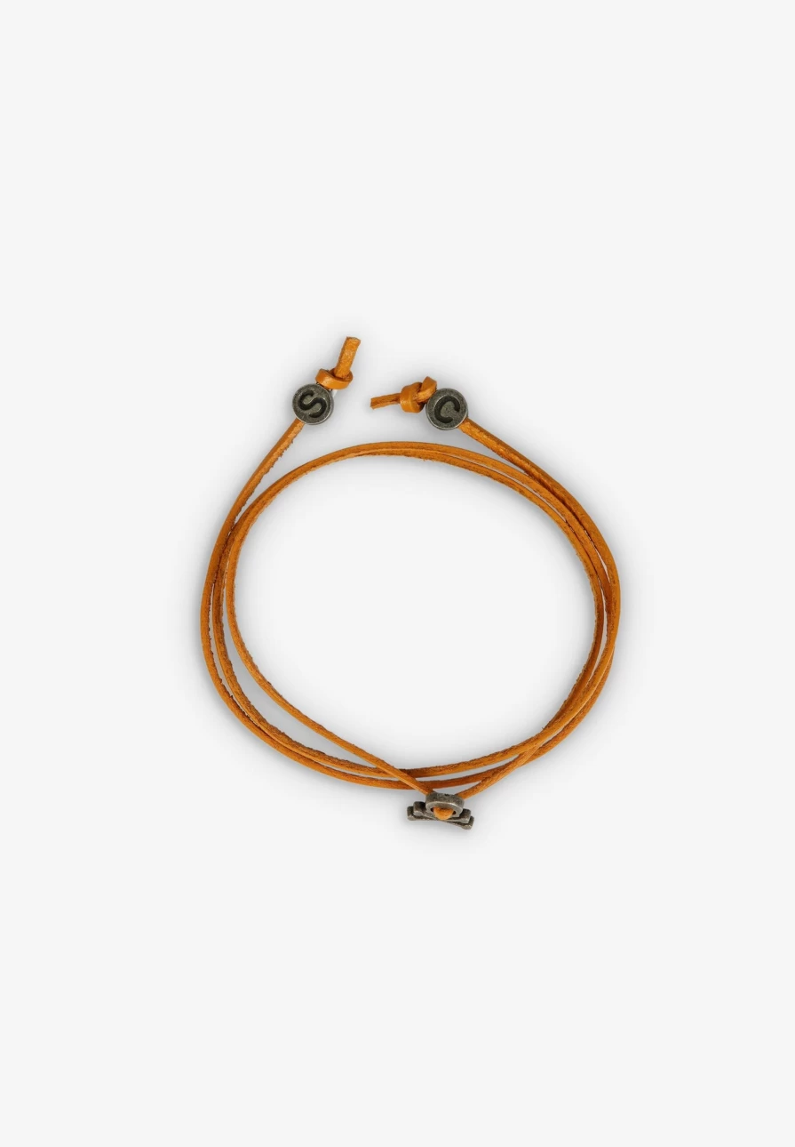 "ScalpersCompany Men's Skull Drawstring Leather Bracelet - Adjustable Gothic Punk Style"