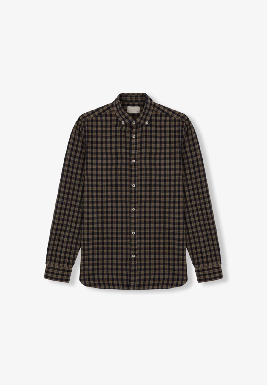 "ScalpersCompany Men's Tartan Check Button Down Shirt - Stylish Plaid Casual Wear"
