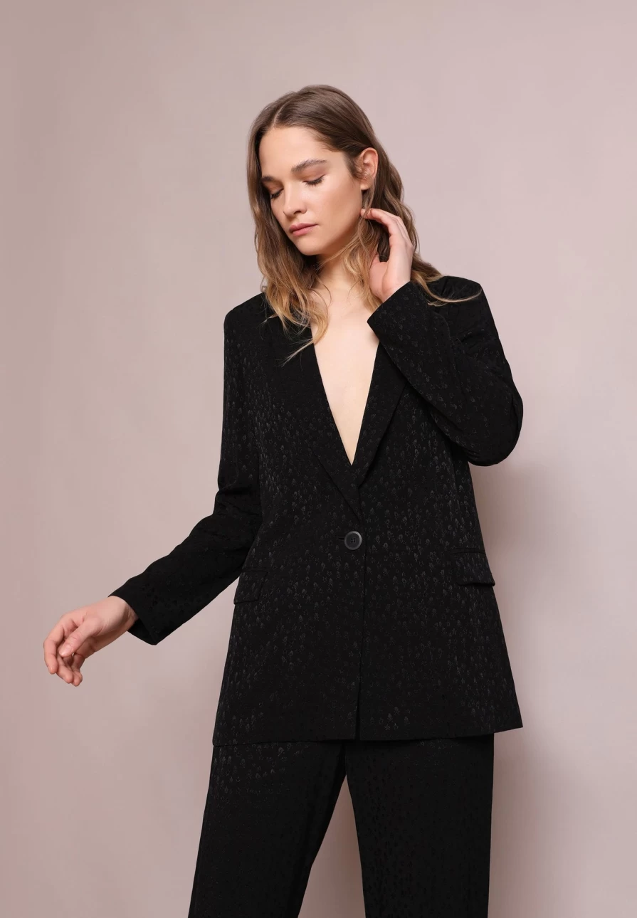 "ScalpersCompany Women's Black Blazer with Skulls & Stars Design - Gothic Fashion Jacket"