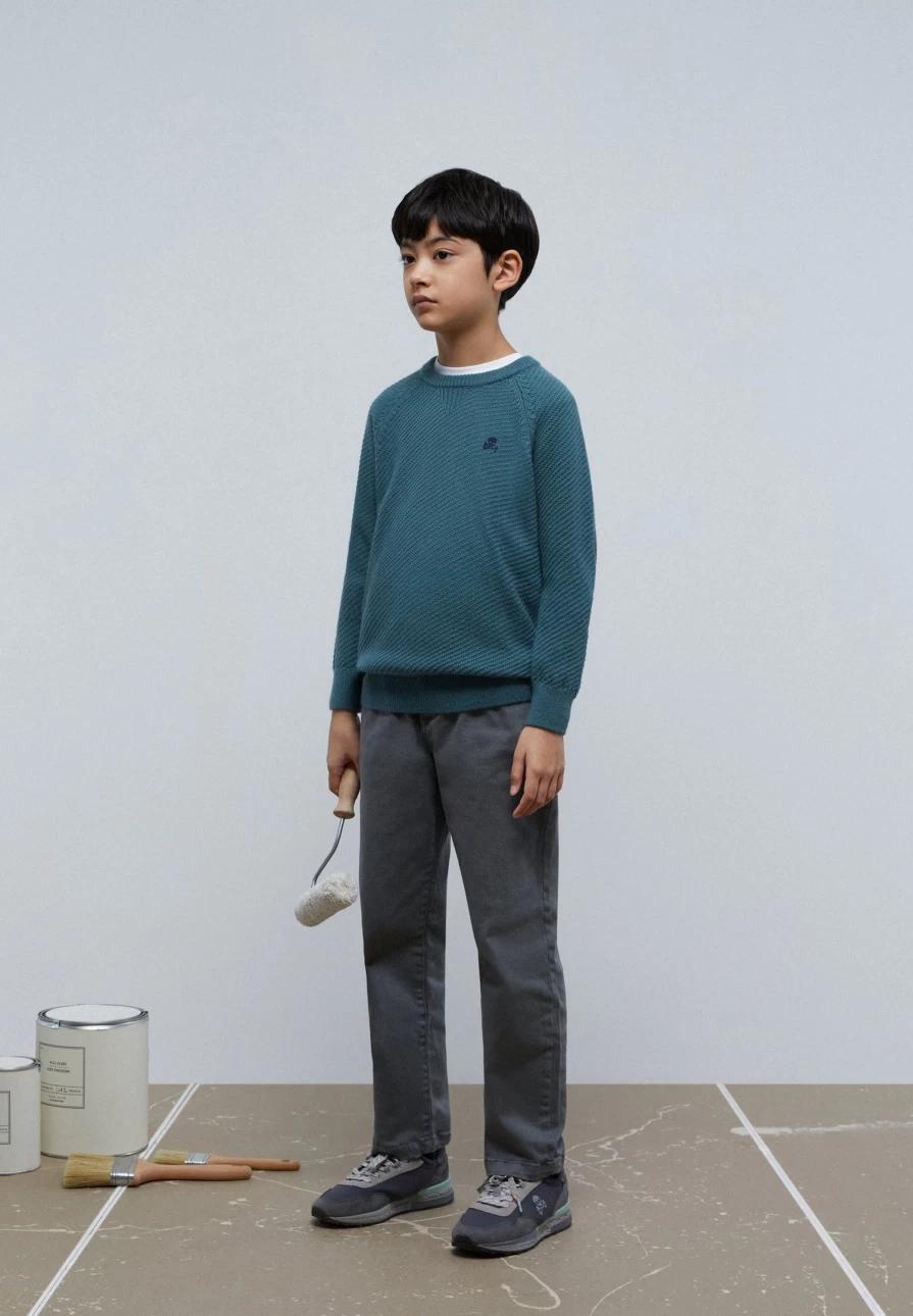 "ScalpersCompany Kids Textured Raglan Sleeve Sweater"