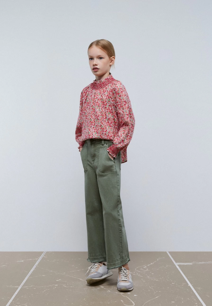 "ScalpersCompany Kids' Wide Leg Frayed Edge Trousers for Stylish Comfort"
