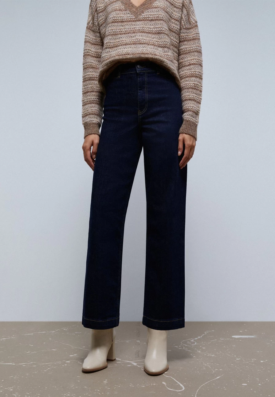 "Scalperscompany Women's High-Rise Wide-Leg Culotte Jeans for a Trendy Comfort Fit"