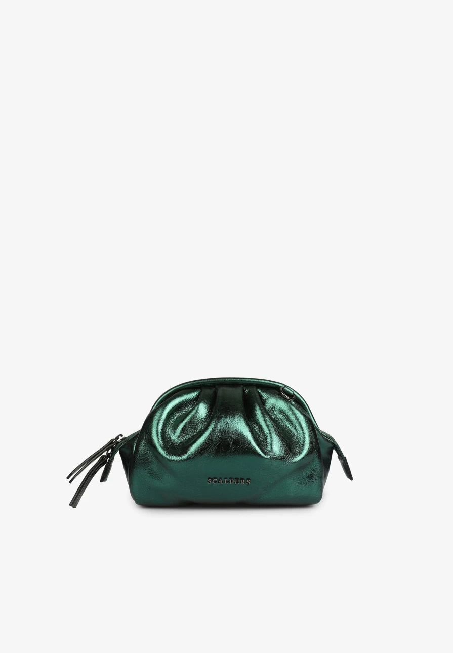 "ScalpersCompany Women's Metallic Green Clutch Bag - Elegant Evening Purse"