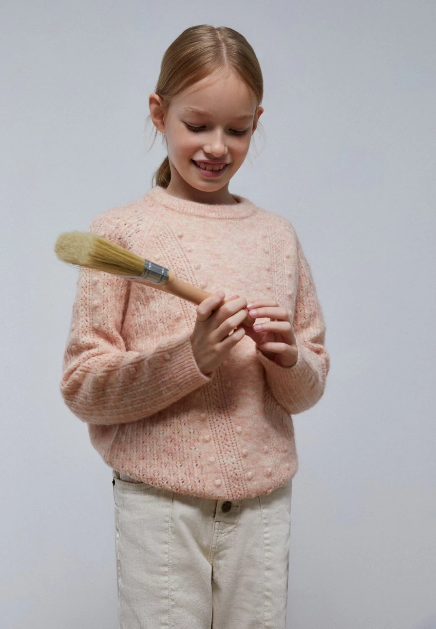 "ScalpersCompany Kids' Contrast Knit Sweater - Stylish & Comfortable Pullover for Children"