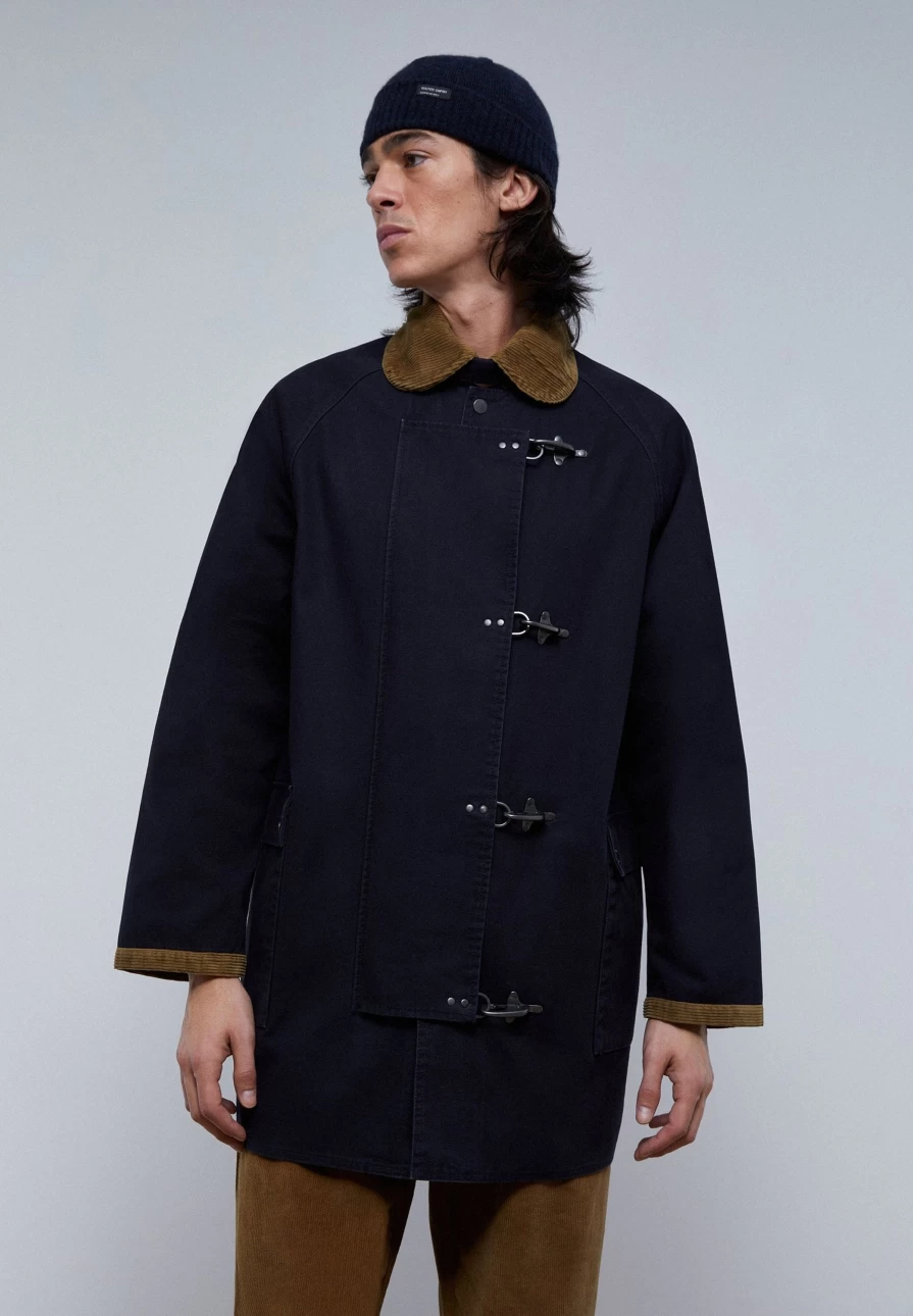 "ScalpersCompany Men's Navy Premium Corduroy Parka Jacket"