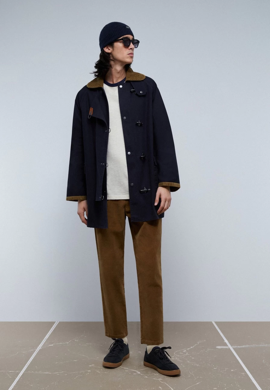 "ScalpersCompany Men's Navy Premium Corduroy Parka Jacket"