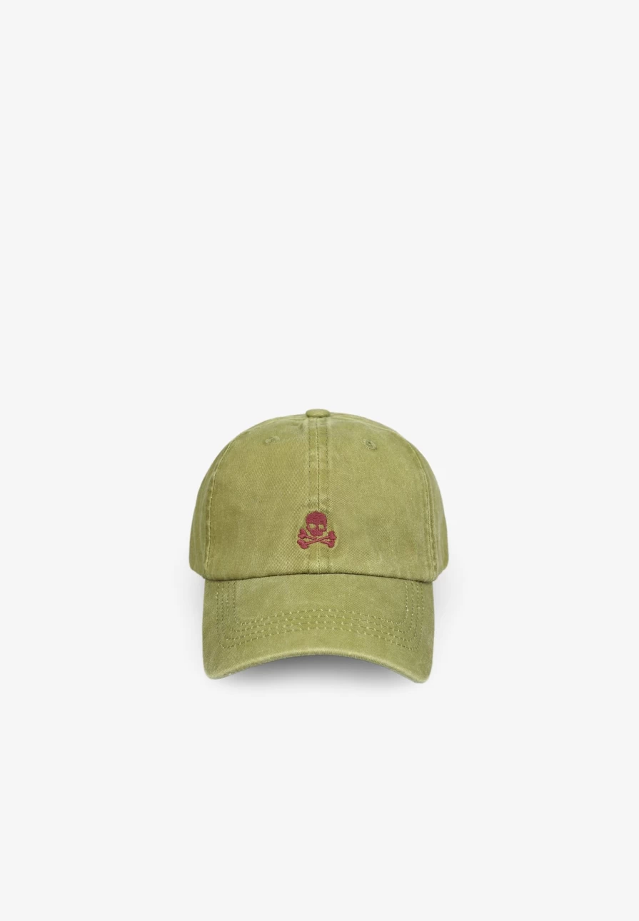 "ScalpersCompany Kids Skull Print Faded Baseball Cap"