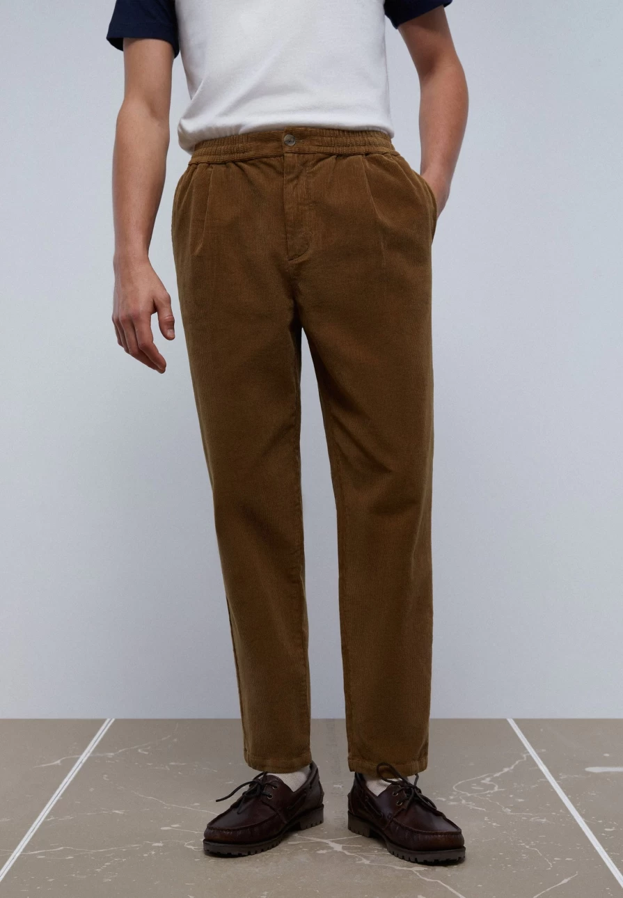 "ScalpersCompany Men's Caramel Corduroy Pants - Como Style"
