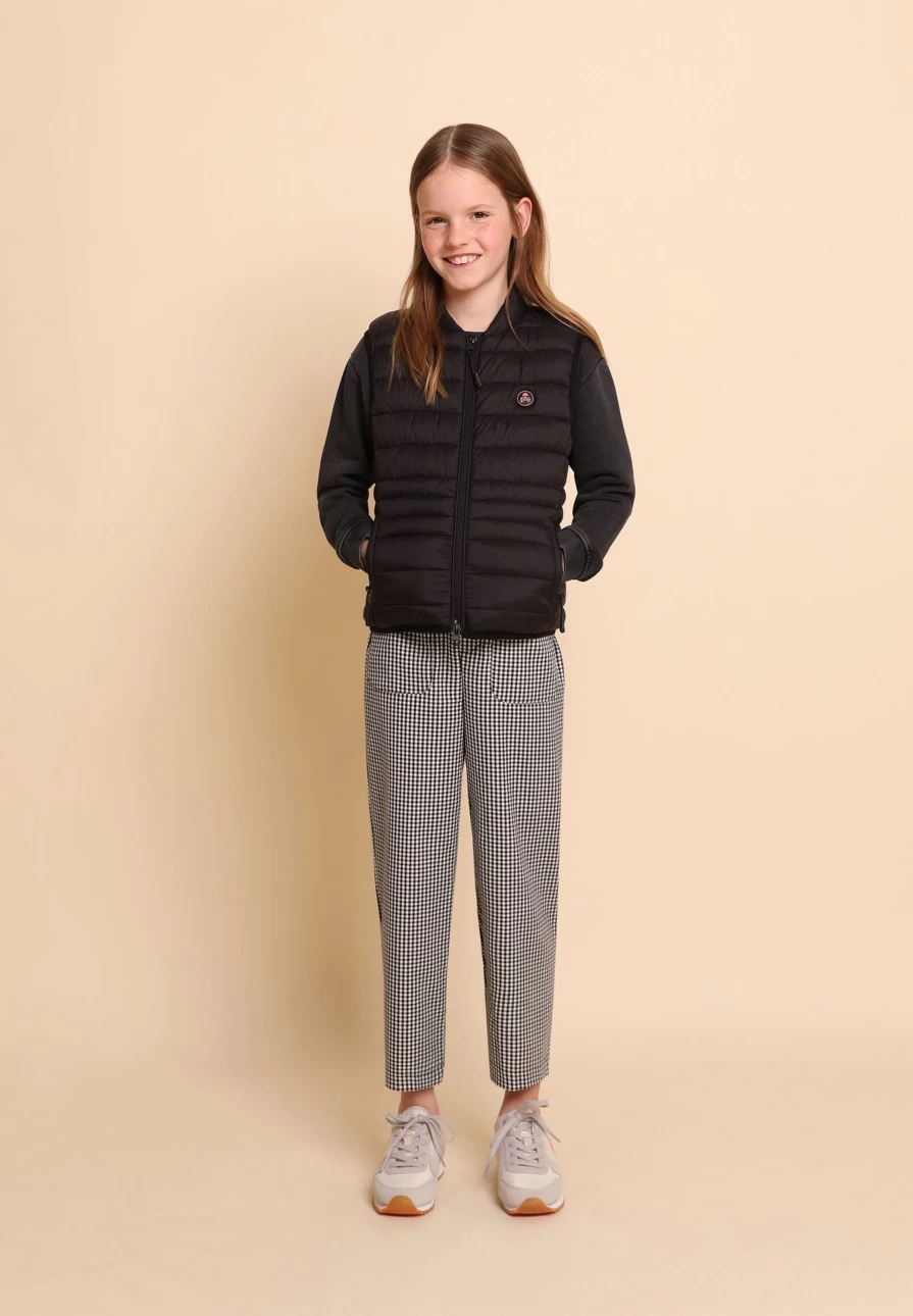 "ScalpersCompany Kids Black Skull Puffer Vest – Warm Stylish Winter Jacket"