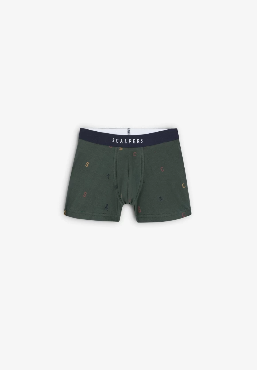 "ScalpersCompany Men's Skull Print Boxer Shorts - Edgy Style & Comfort"