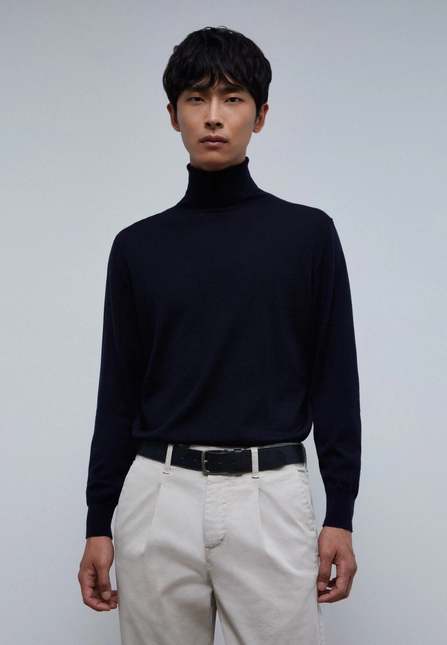 "ScalpersCompany Men's High Neck Sweater - Premium Winter Knitwear for Men"