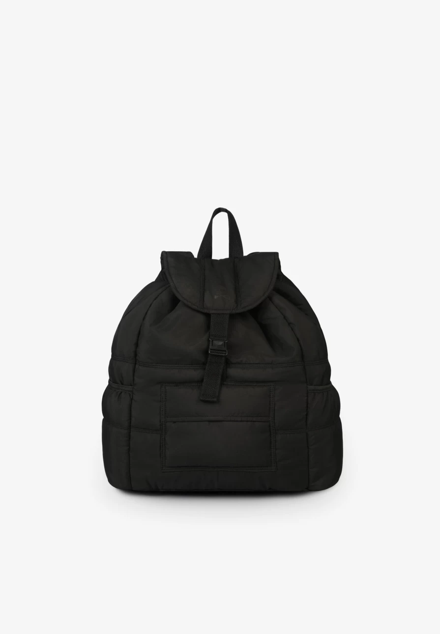 "ScalpersCompany Men's Black Quilted Backpack – Stylish & Durable Design"