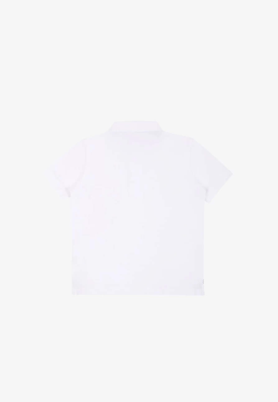 "ScalpersCompany Kids White Basic Polo Shirt With Skull Design"