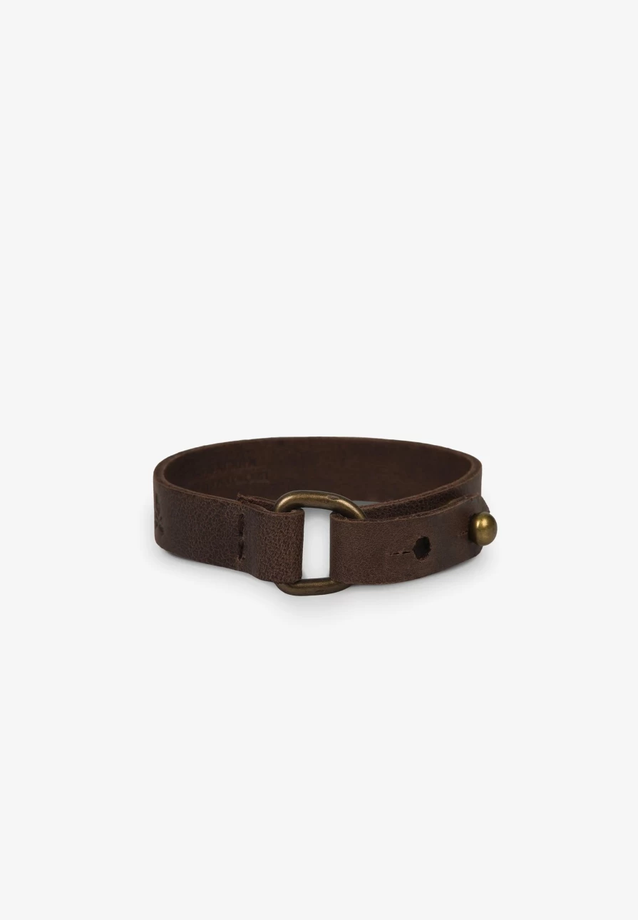 "ScalpersCompany Men's Genuine Leather Bracelet with Adjustable Buckle Closure"