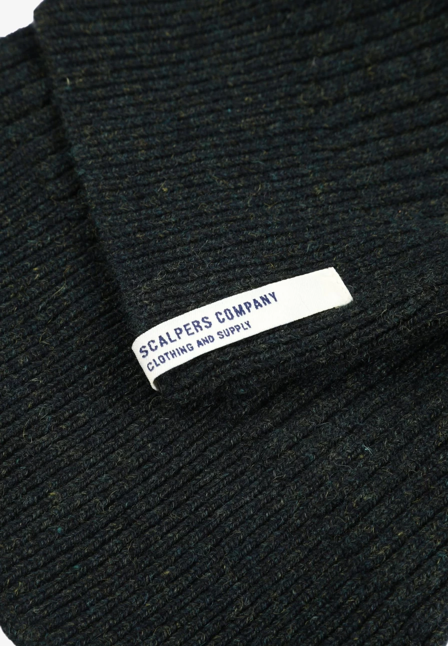 "ScalpersCompany Men's Ribbed Knit Scarf - Warm Textured Winter Accessory"