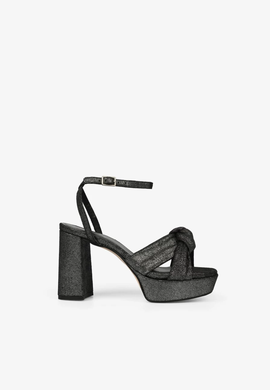 "ScalpersCompany Women's Platform Heeled Sandals with Knot Detail Stylish Summer Shoes"
