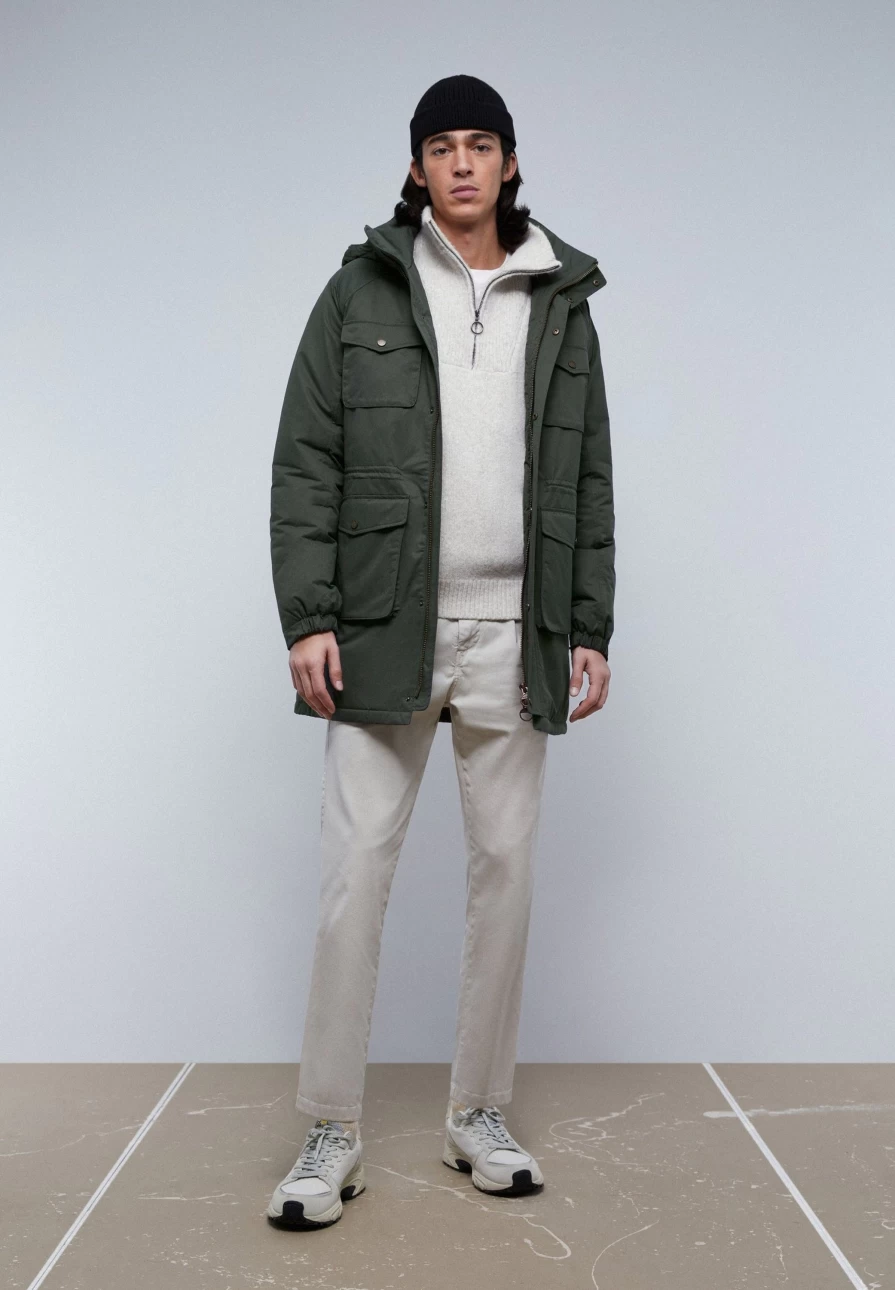 "ScalpersCompany Men's Waterproof Parka Jacket with Multiple Pockets for Outdoor Activities"