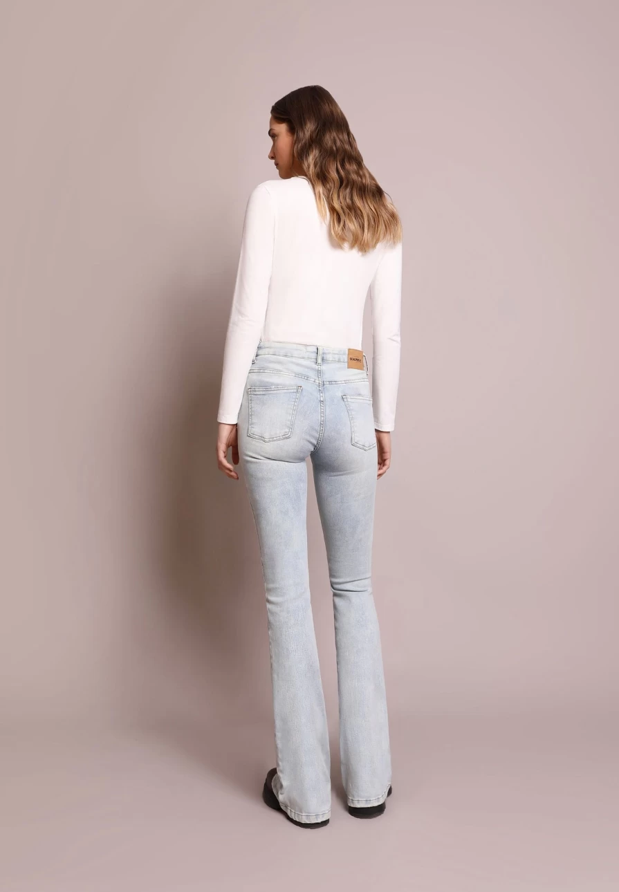 "ScalpersCompany Women's Light Blue Bootcut Jeans - Stylish & Comfortable Fit"