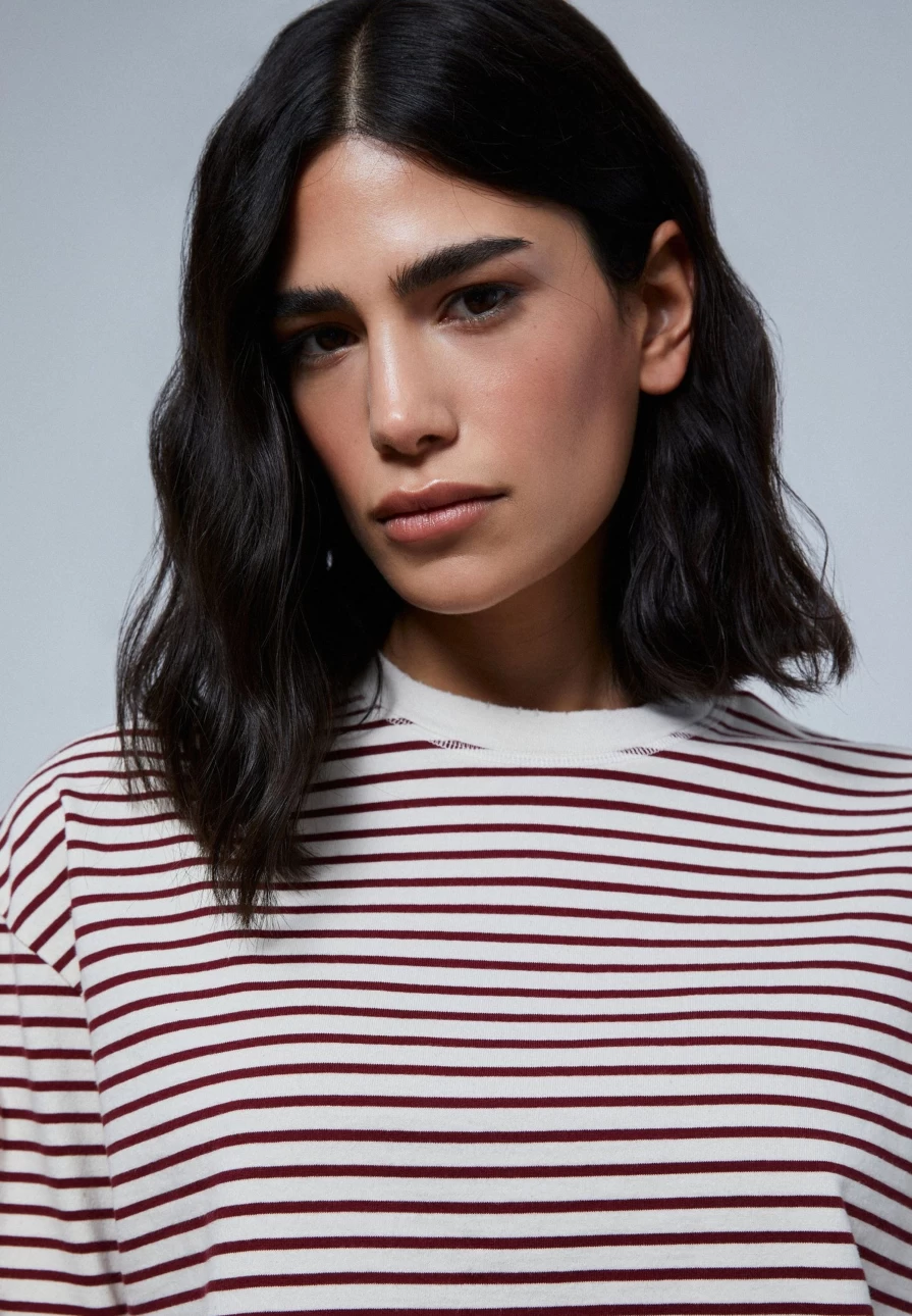 "ScalpersCompany Women's Fashion Long Sleeve Striped Casual T-Shirt"