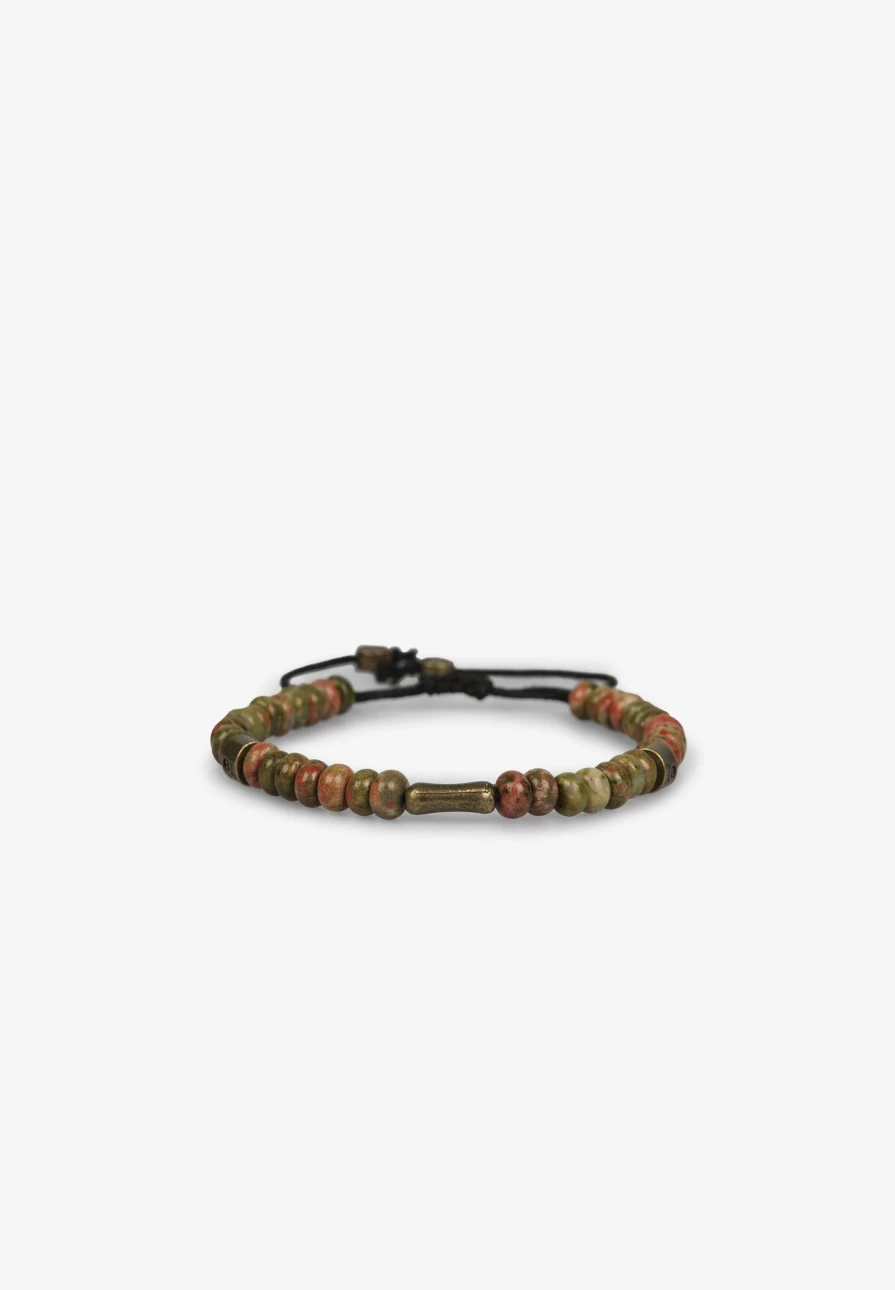 "ScalpersCompany Men's Round Stone Bracelet – Stylish Stone Bead Cuff for Men"