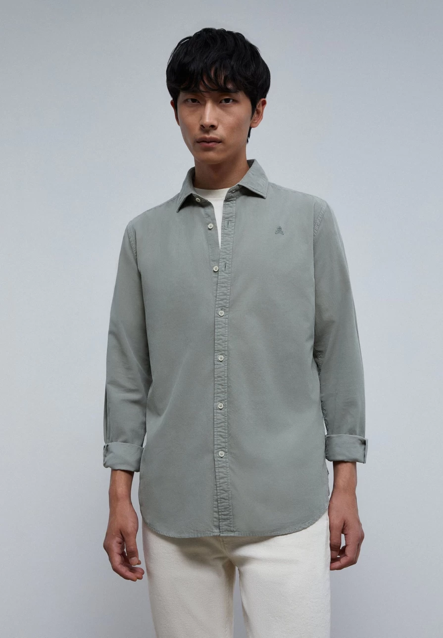 "ScalpersCompany Men's Micro Corduroy Skull Print Shirt - Stylish Gothic Fashion Top"