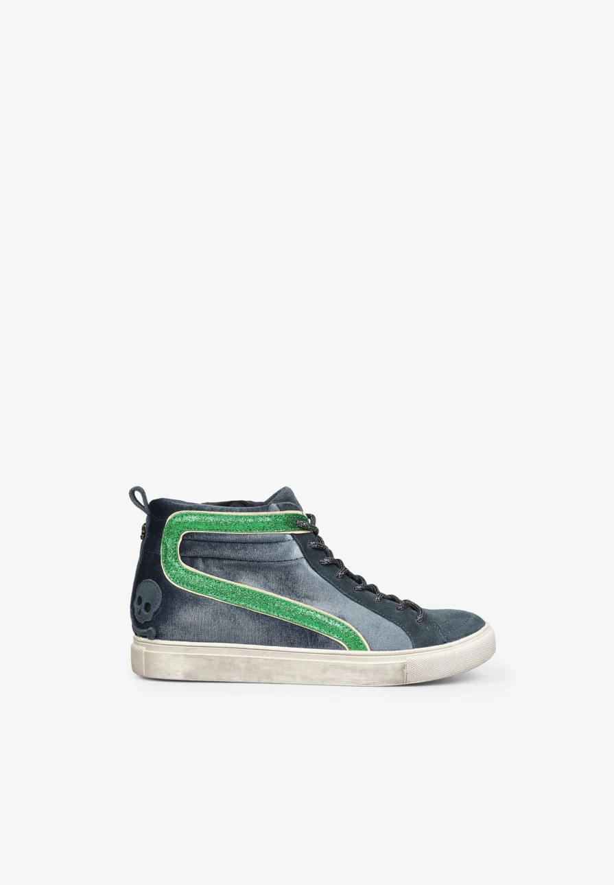"ScalpersCompany Women's High Top Velvet Sneakers - Luxurious Comfort & Style"