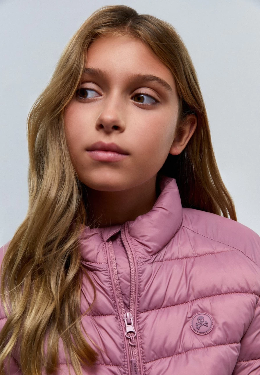 "ScalpersCompany Kids Quilted Jacket with Edgy Skull Design for Children"