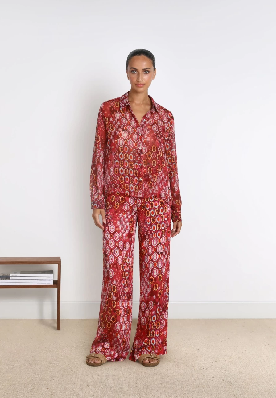 "ScalpersCompany Women's Orange Flowing Ethnic Trousers – Boho Chic Comfort Pants"