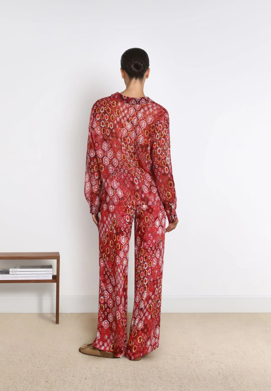 "ScalpersCompany Women's Orange Flowing Ethnic Trousers – Boho Chic Comfort Pants"