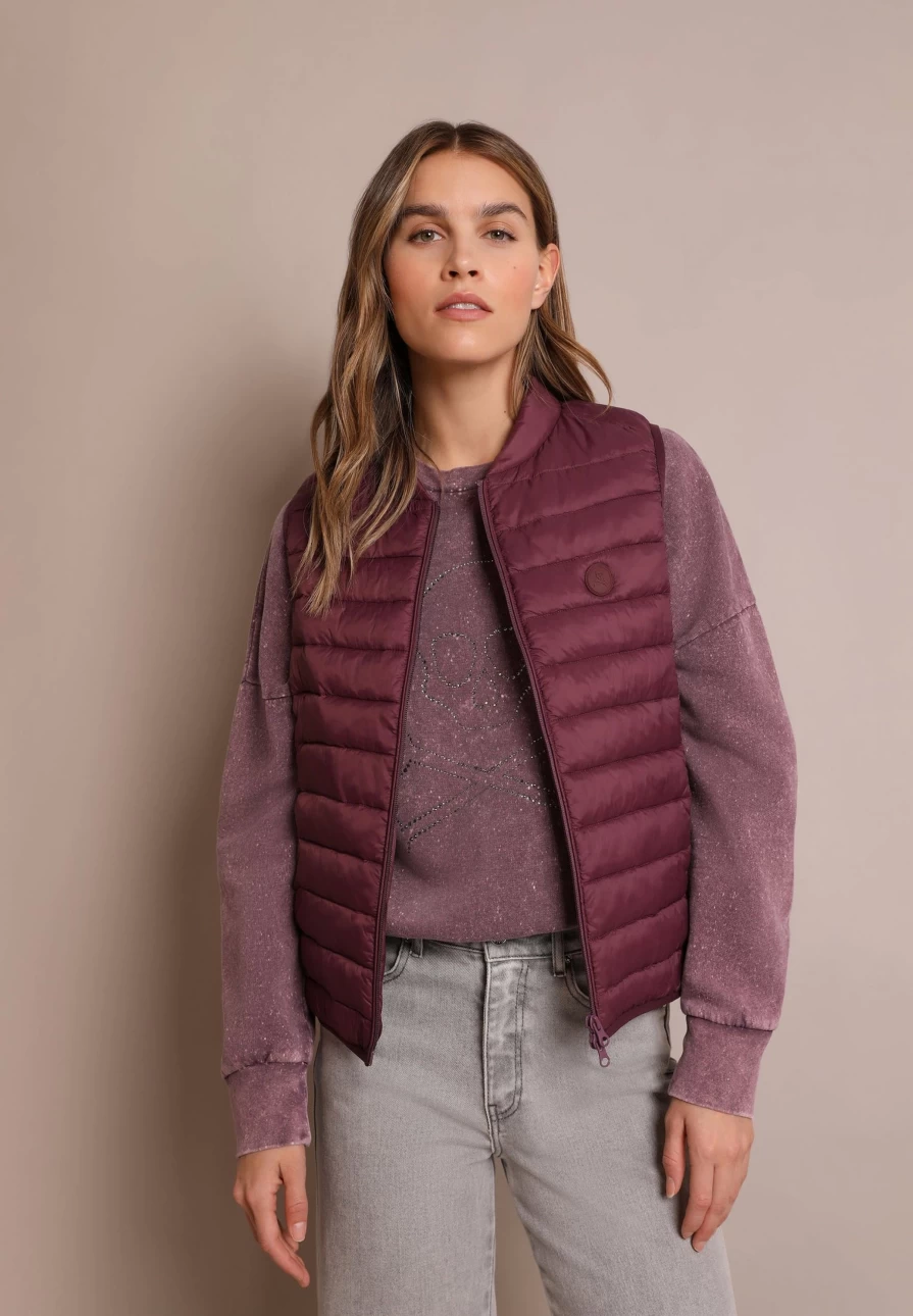 "Women's Quilted Gilet with Skull Detail by Scalpers Company | Stylish Winter Vest"