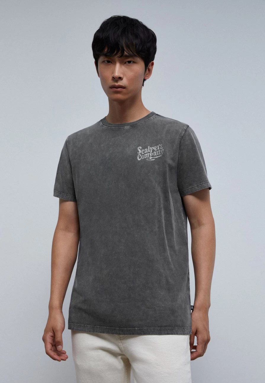 "ScalpersCompany Men's Logo Print T-Shirt - Premium Cotton Tee for Men"
