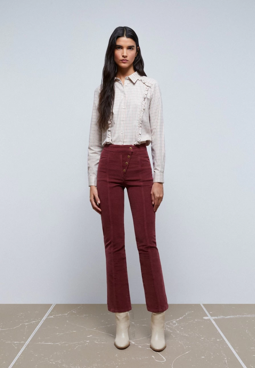 "ScalpersCompany Women's Corduroy Flare Pants - High Waisted Retro Trousers for Women"