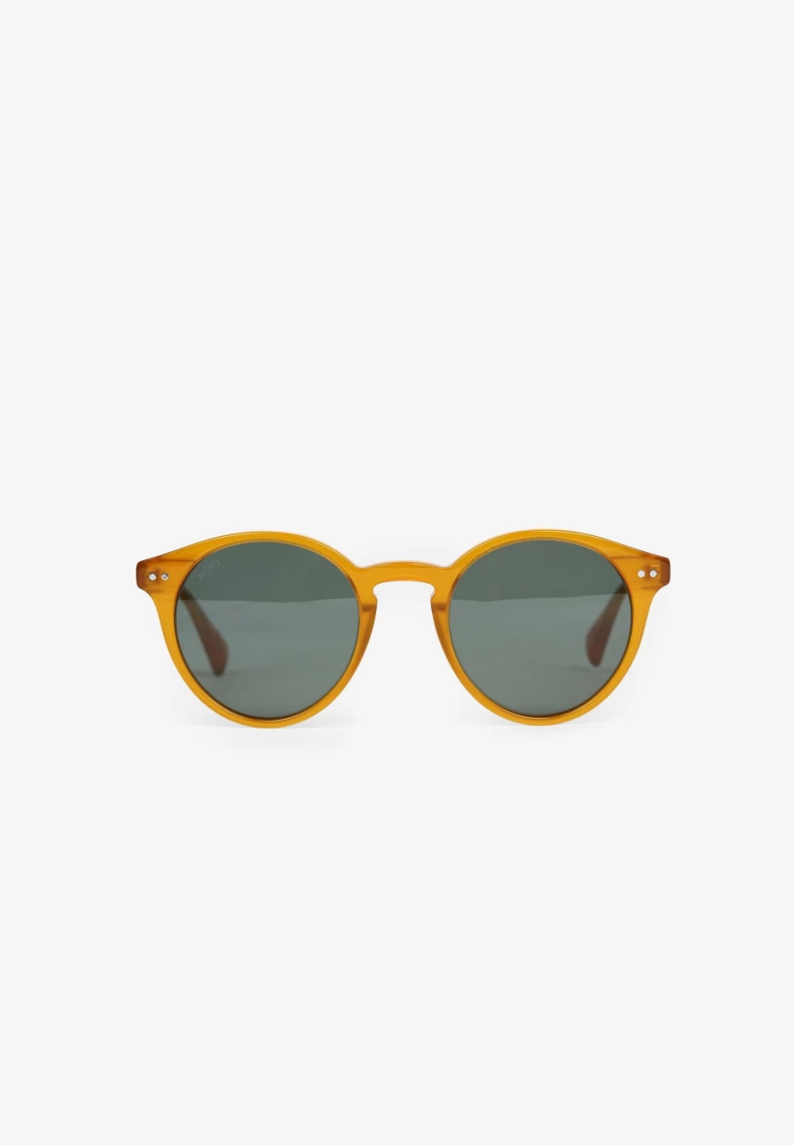 ScalpersCompany Round Honey Sunglasses for Men - Classic Aviator Style