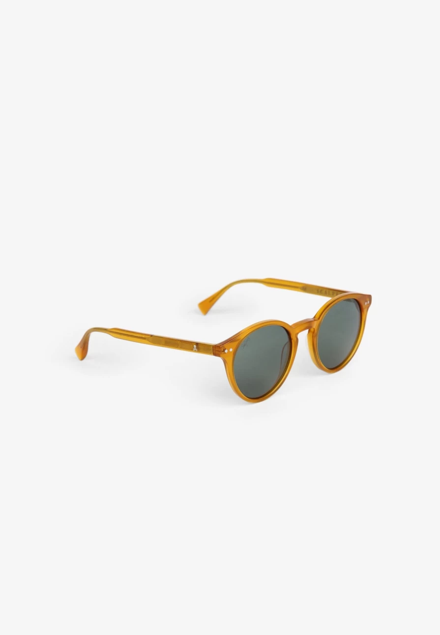 ScalpersCompany Round Honey Sunglasses for Men - Classic Aviator Style