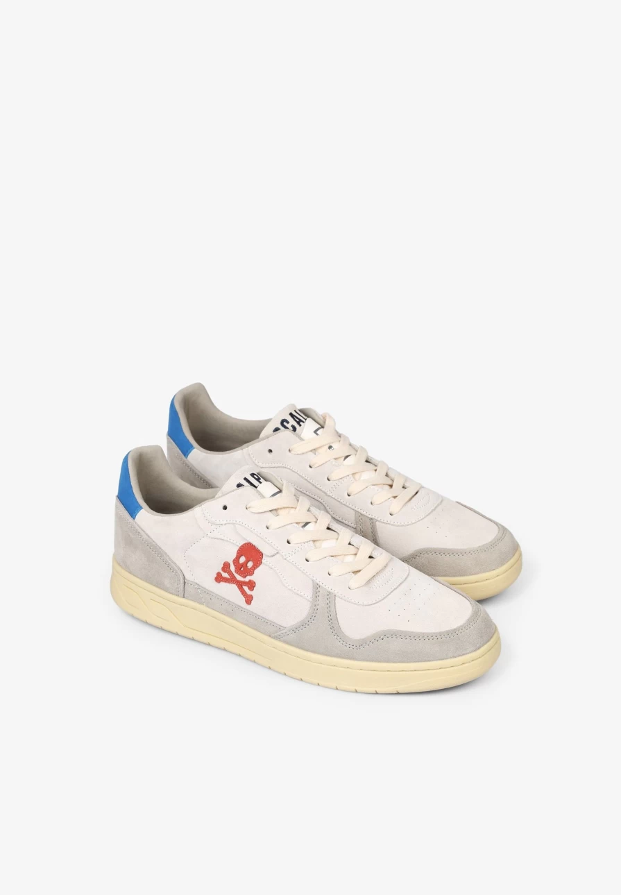 "ScalpersCompany Men's Leather Sneakers with Contrast Stitching – Stylish Casual Shoes"