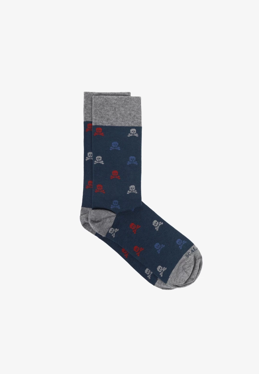 "ScalpersCompany Skull Print Socks for Men - Duck Color Design"