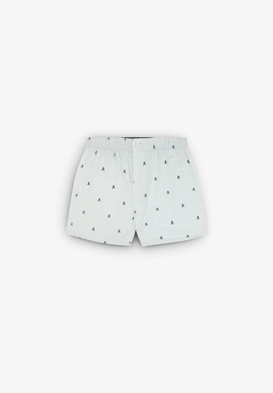 "ScalpersCompany Men's Gingham Skull Print Boxer Shorts"